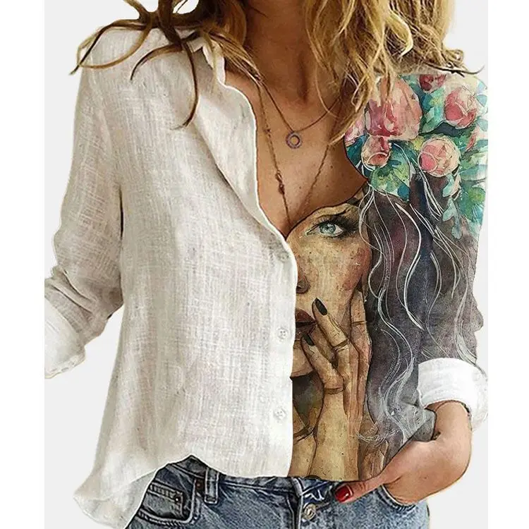 PEARL 2021 Spring Long Sleeve Casual Splice Flower Printed Button Women's Top Ladies T-Shirt Women Blouse
PEARL 2021 Spring Long Sleeve Casual Splice Flower Printed Button Women's Top Ladies T-Shirt Women Blouse
