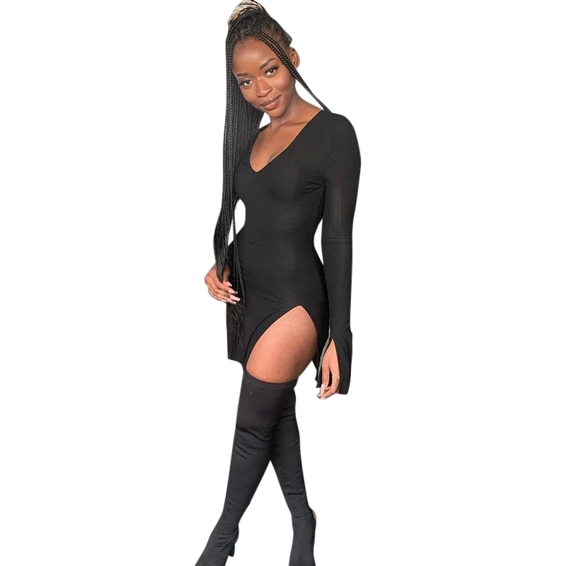 2021 new arrivals autumn fall winter women elegant sexy solid color long sleeves V-neck split short dress party mini skirt
2021 new arrivals autumn fall winter women elegant sexy solid color long sleeves V-neck split short dress party mini skirt