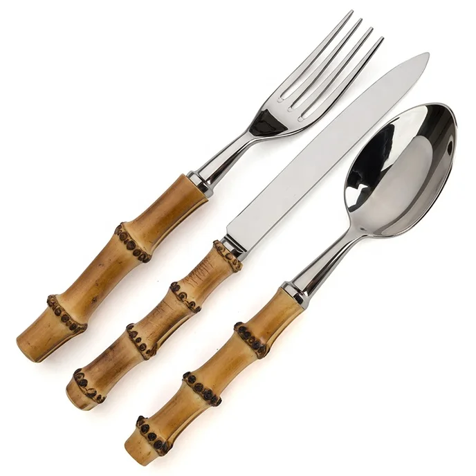 Vintage handmade real natural bamboo shape modern design cutlery set organic textures hollow handle flatware silverware set, Silver
Vintage handmade real natural bamboo shape modern design cutlery set organic textures hollow handle flatware silverware set, Silver