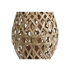 Candle Lantern Handle Custom Design Bamboo Oval Brown Indoor Home Decoration Candle Lantern With Handle