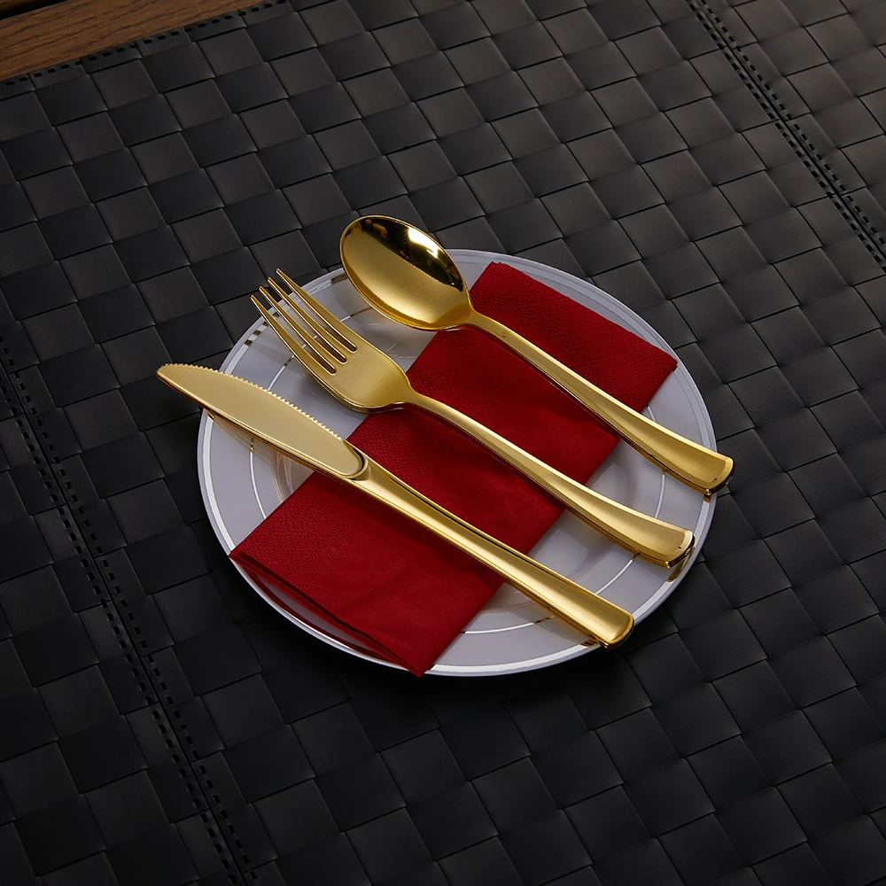 Hight Quality Elegant Gold Plastic Disposable Eco-Friendly Cutlery For Catering Event
Hight Quality Elegant Gold Plastic Disposable Eco-Friendly Cutlery For Catering Event