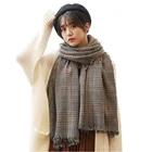 2020 new arrival oversize winter tartan scarf grid shawl