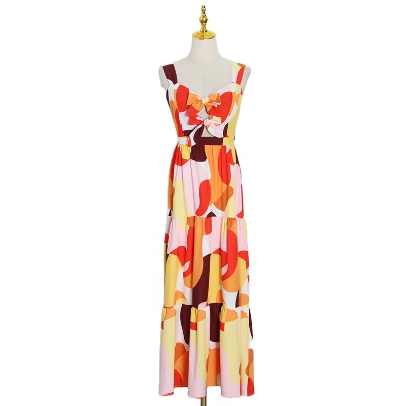 CHICEVER Square Collar Sleeveless High Waist Print Midi Patchwork Bowknot Sling Dress For Women
CHICEVER Square Collar Sleeveless High Waist Print Midi Patchwork Bowknot Sling Dress For Women