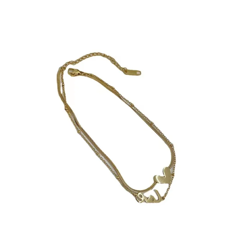 18k gold plated Heart with love women stainless steel fadenessly anklet top sells in 2021
18k gold plated Heart with love women stainless steel fadenessly anklet top sells in 2021
