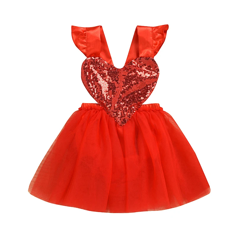 Sleeveless infant baby girls princess party dress kids valentie dress, As picture show
Sleeveless infant baby girls princess party dress kids valentie dress, As picture show