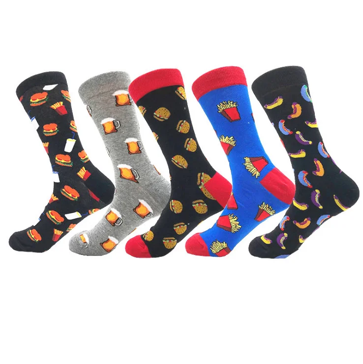 HF New autumn and winter trendy creative fun couple socks hamburger fries printed men women cotton socks 
HF New autumn and winter trendy creative fun couple socks hamburger fries printed men women cotton socks
