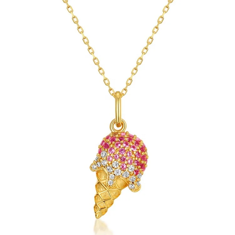Summer Jewellery Ice-cream Shape Pendant 14k Gold Plated Pave Zircon Pendant Necklace
Summer Jewellery Ice-cream Shape Pendant 14k Gold Plated Pave Zircon Pendant Necklace