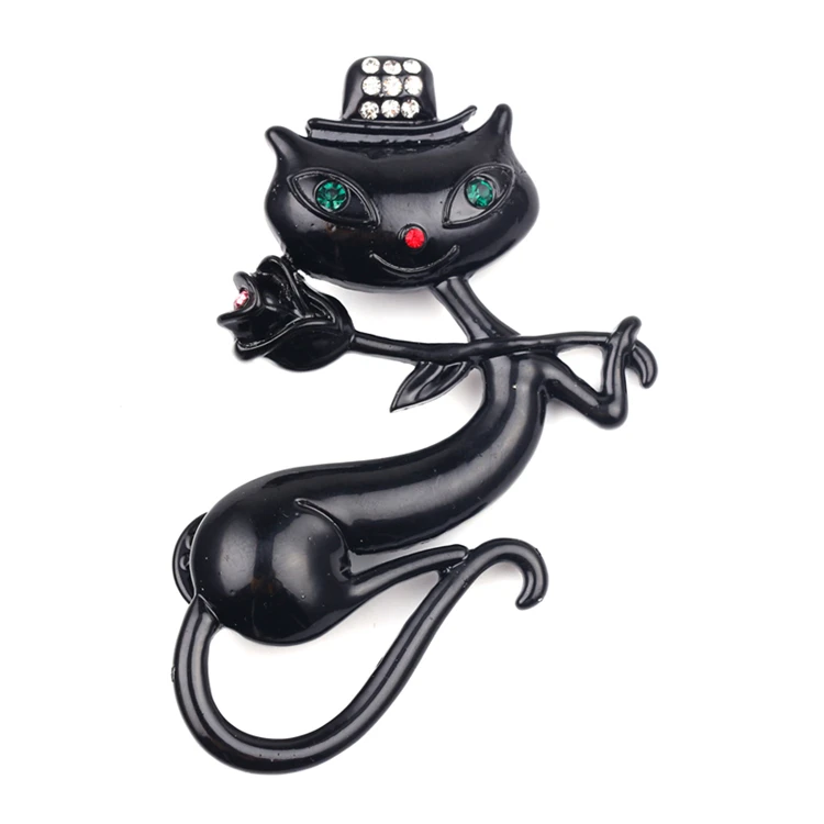New Black Sexy Enamel Cat Brooches Fashion Animal Accessories For Women Jewelry High Quality Brooch Pin
New Black Sexy Enamel Cat Brooches Fashion Animal Accessories For Women Jewelry High Quality Brooch Pin