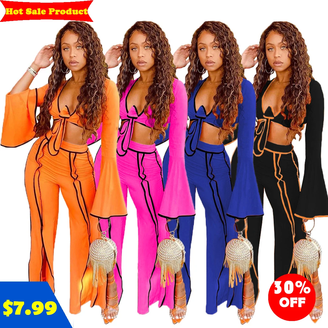 2021 trendy design fall 2021 women clothes new women's personality line wide leg sports suit for women clothing, As picture
2021 trendy design fall 2021 women clothes new women's personality line wide leg sports suit for women clothing, As picture