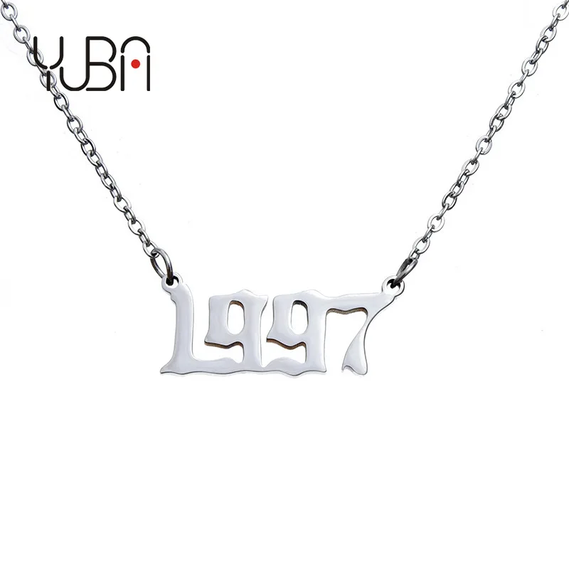Silver Titanium Steel Jewelry Birthday Gift Personalized Digital Pendant Year Necklaces Number for Women Girl
Silver Titanium Steel Jewelry Birthday Gift Personalized Digital Pendant Year Necklaces Number for Women Girl