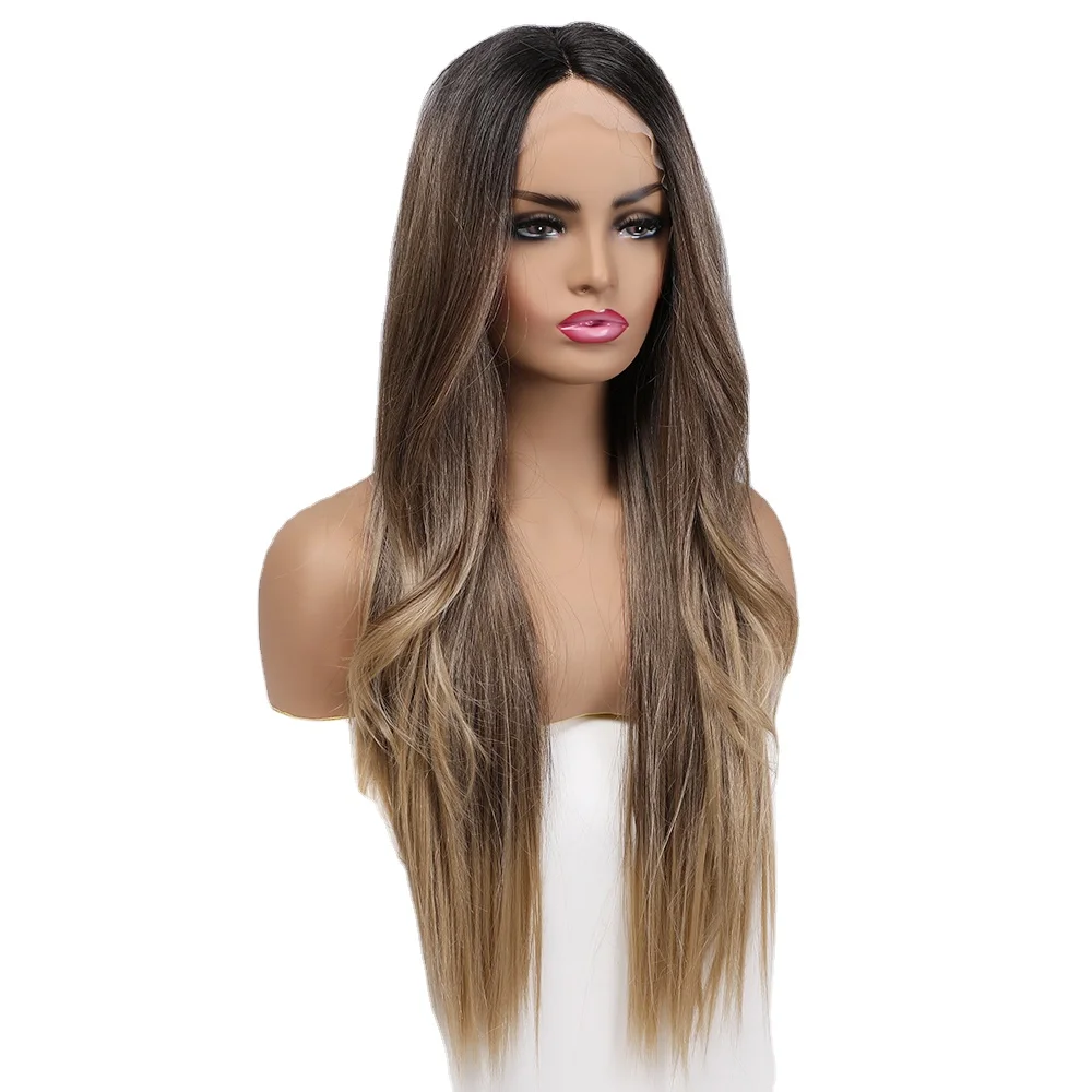 BVR Long Straight Wigs With Lace Front Ombre Brown Mixed Color High Quality Synthetic Luxury Lace Front Wigs
BVR Long Straight Wigs With Lace Front Ombre Brown Mixed Color High Quality Synthetic Luxury Lace Front Wigs
