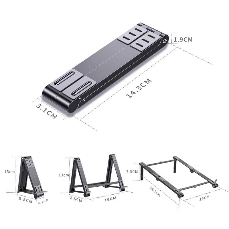 Portable Mini Notebook Stand Aluminum Alloy Computer Cooling Folding Bracket(Grey)
Portable Mini Notebook Stand Aluminum Alloy Computer Cooling Folding Bracket(Grey)