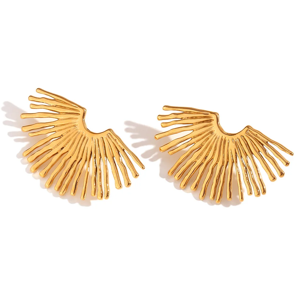 ERESI INS Design Custom Earrings 18K Gold Plated Stainless Steel Exaggerated Jewelry Boho Style Stud Earrings For Women
ERESI INS Design Custom Earrings 18K Gold Plated Stainless Steel Exaggerated Jewelry Boho Style Stud Earrings For Women