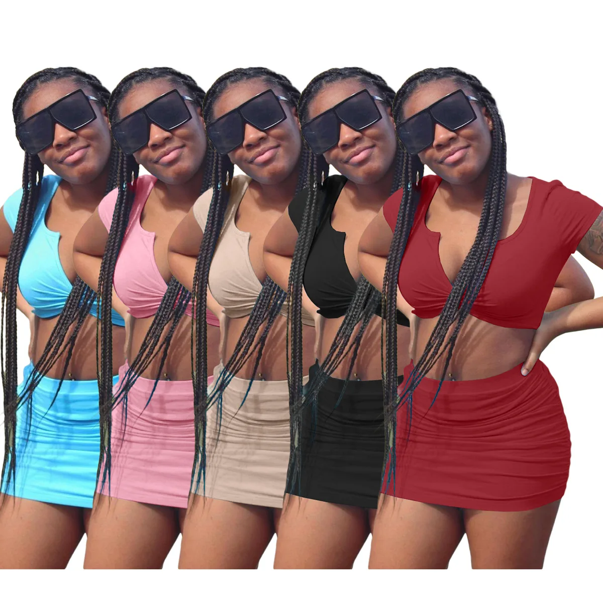 Summer 2021 trendy pleated skirt set women sexy crop top and mini dress 2 piece set for women club wear, As picture
Summer 2021 trendy pleated skirt set women sexy crop top and mini dress 2 piece set for women club wear, As picture