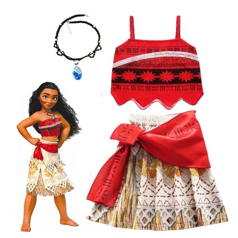 Fancy Cosplay Princess Dress Moana Children Girl Party Halloween Costumes Dresses with Necklace
Fancy Cosplay Princess Dress Moana Children Girl Party Halloween Costumes Dresses with Necklace