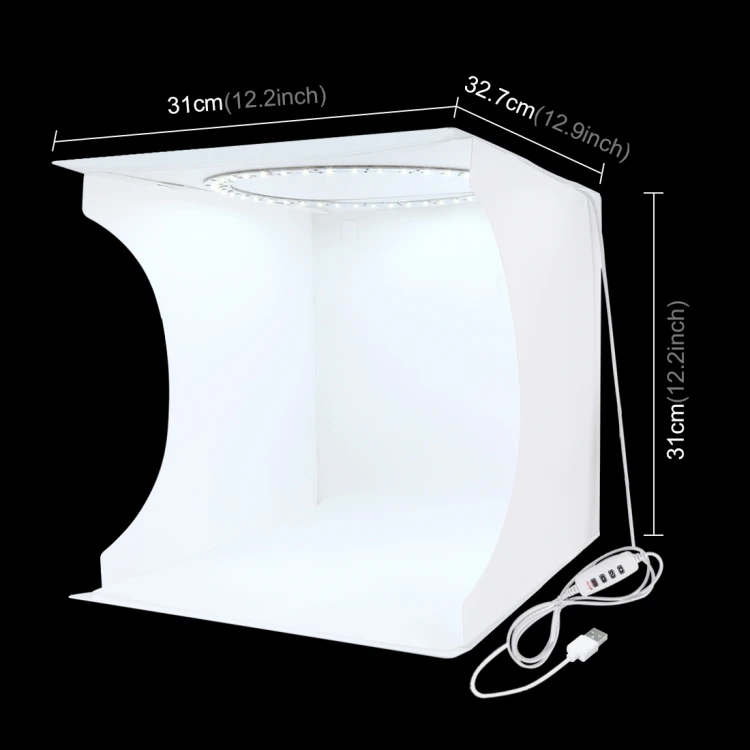 

New design Hot Sale PULUZ 30cm Portable Ring Light Portable Box Photo Studio Props with 6 Colors Backdrops, Black