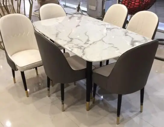 Nordic ins marble modern rectangular modern chair dining table simple small apartment chair table