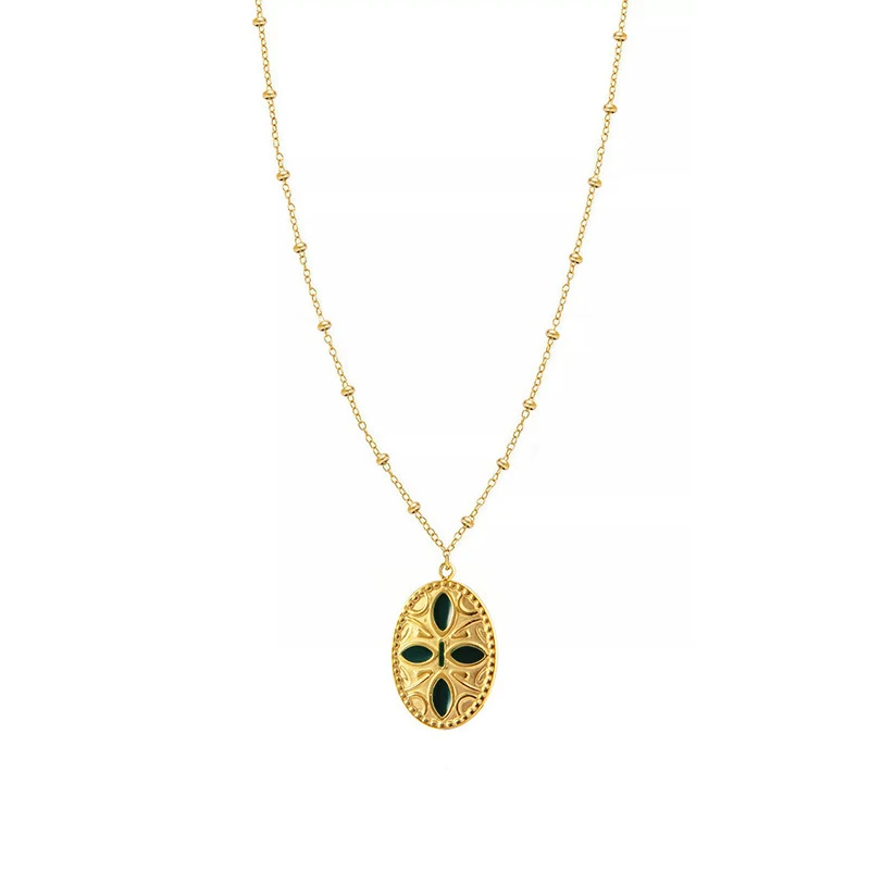 Ins Vintage 18K Gold Plated Enamel 316L Stainless Steel Coin Round Pendant Necklace For Women
Ins Vintage 18K Gold Plated Enamel 316L Stainless Steel Coin Round Pendant Necklace For Women