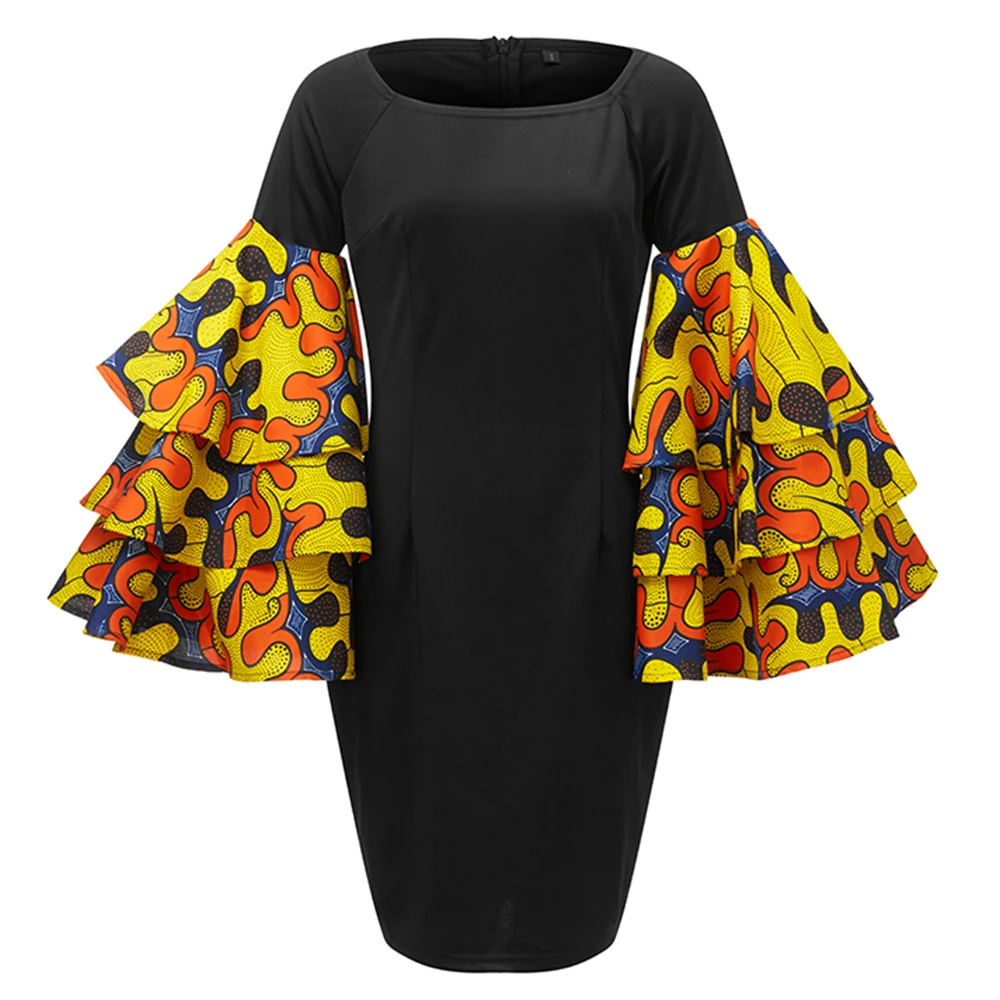 2021 New Design African Print Traditional Short Office Fashion Bodycon Maxi Flare Sleeve Women Dress, As pictures
2021 New Design African Print Traditional Short Office Fashion Bodycon Maxi Flare Sleeve Women Dress, As pictures