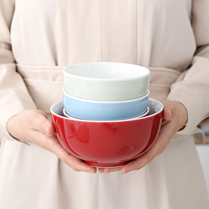 Glossy Round Shape Ceramic Simple Different Color Porcelain Sushi Rice Bowl/Ramen Bowl/Salad Bowl White inside Colorful outside
Glossy Round Shape Ceramic Simple Different Color Porcelain Sushi Rice Bowl/Ramen Bowl/Salad Bowl White inside Colorful outside