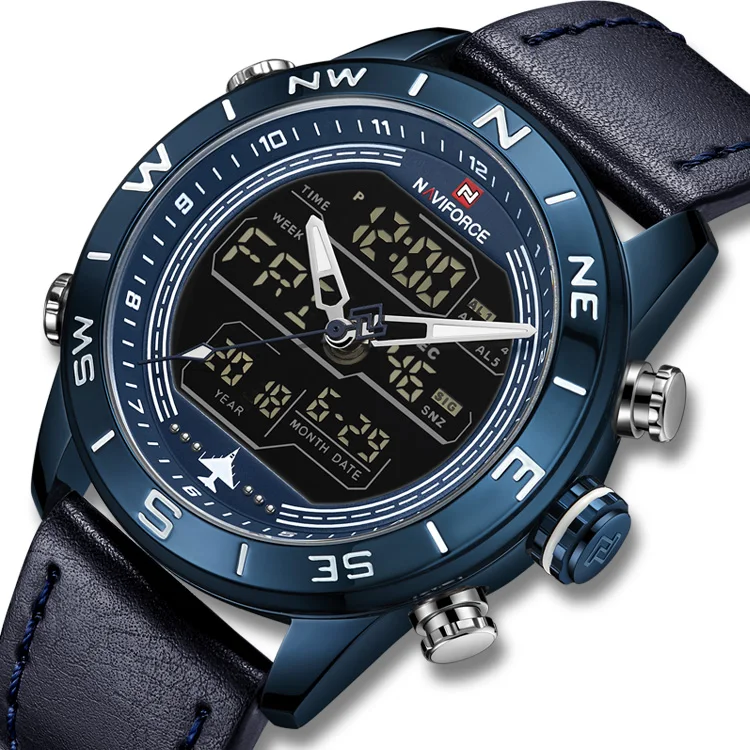 NAVIFORCE 9144 BEBE TOP Brand Sport Quartz leather Digital mens watches in wristwatches Waterproof
NAVIFORCE 9144 BEBE TOP Brand Sport Quartz leather Digital mens watches in wristwatches Waterproof