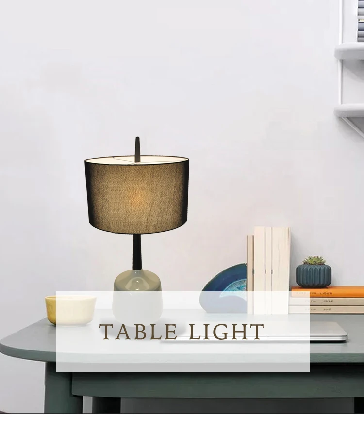 Nordic modern hotel bedroom bedside table lamp metal decorative ceramic lighting table lamp