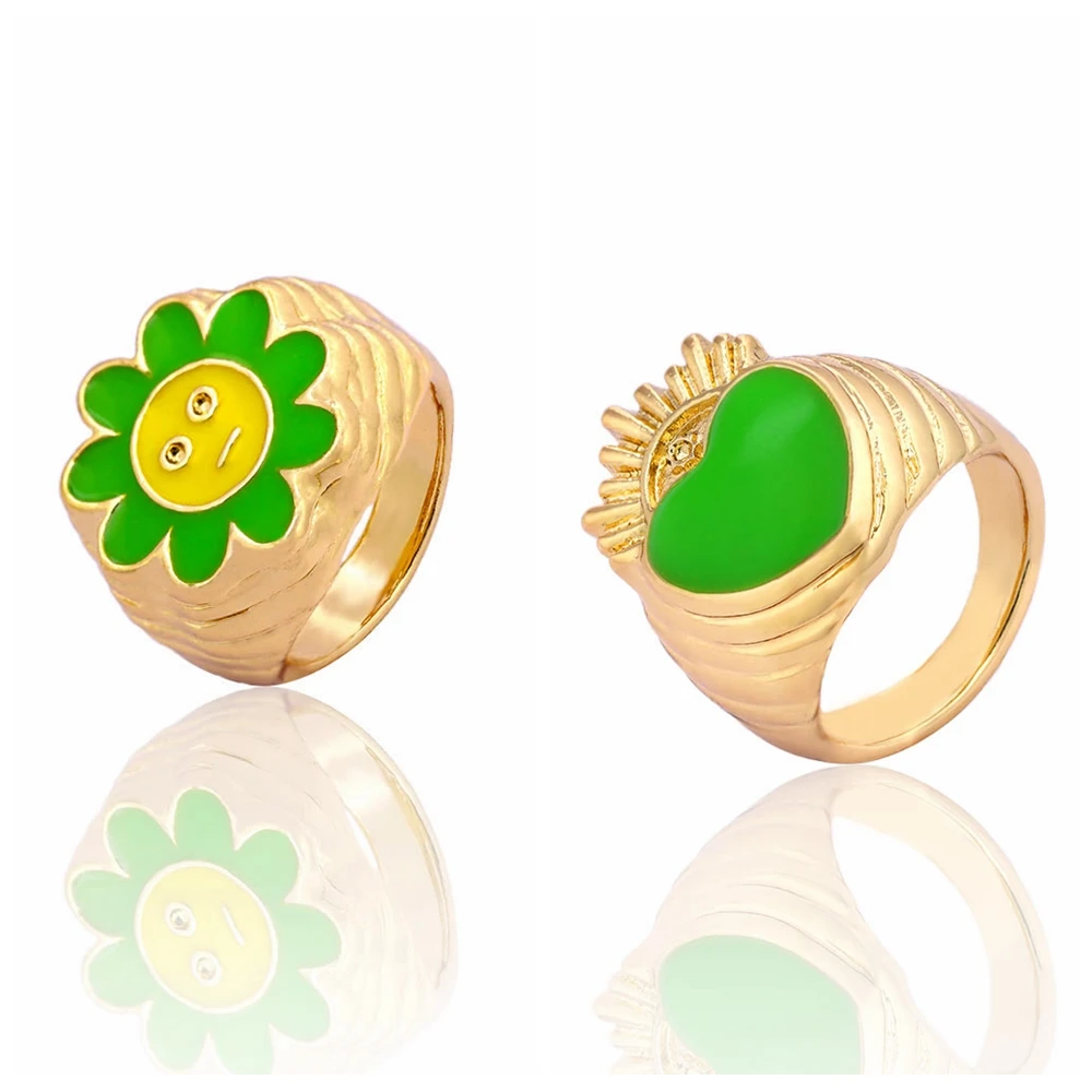 2pcs/set Y2k Jewelry Trendy Vintage Gold Color Enamel Yin Yang Flower Heart Crown Finger Rings
2pcs/set Y2k Jewelry Trendy Vintage Gold Color Enamel Yin Yang Flower Heart Crown Finger Rings