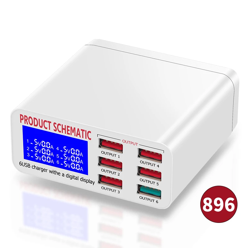 5V 40W 6-port independent display charger, intelligent multi port charging base, durable
5V 40W 6-port independent display charger, intelligent multi port charging base, durable