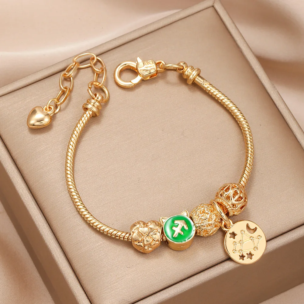 

Duyizhao Twelve Constellations New DIY Bracelet Creative Big Hole Beads Personality Wild Bracelet Jewelry