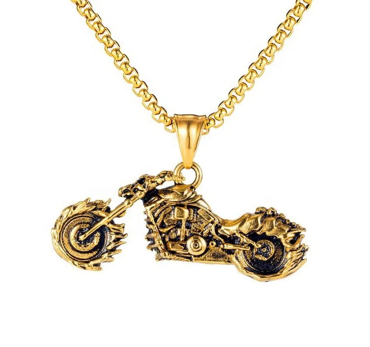 Stainless Steel Motocycle Pendant Charms Necklace Gold Plated Punk Hiphop Rocky Titanium Jewelry Women men Wholesale Gift Hot
Stainless Steel Motocycle Pendant Charms Necklace Gold Plated Punk Hiphop Rocky Titanium Jewelry Women men Wholesale Gift Hot
