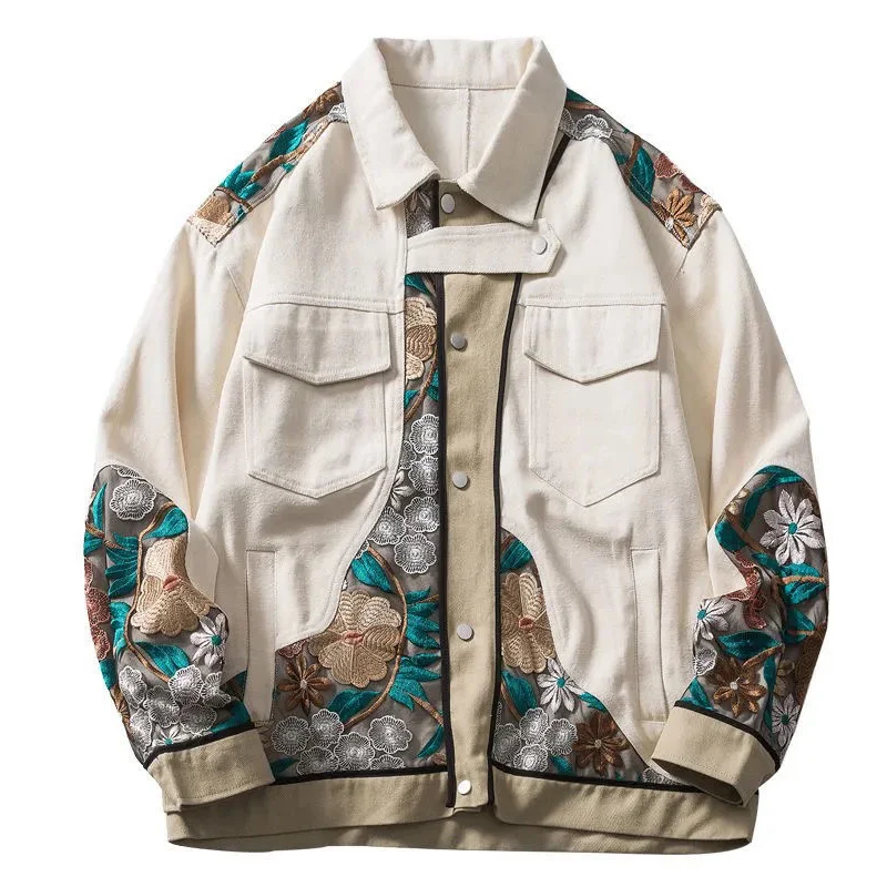 Coats Hip Hop Exquisite Embroidery Retro Lace Muslin Flowers Block Patchwork Jackets Harajuku Casual Tops Outwear Jackets
Coats Hip Hop Exquisite Embroidery Retro Lace Muslin Flowers Block Patchwork Jackets Harajuku Casual Tops Outwear Jackets