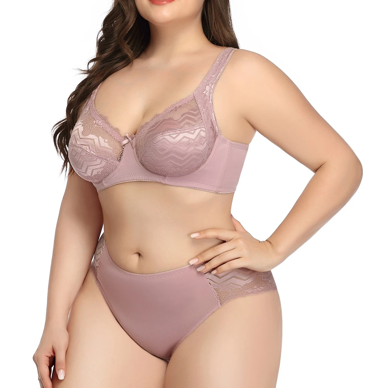 Hot Sale Popular plus size C cup woman adjustable comfortable breathable big lace underwear woman bra & brief set, Customized color
Hot Sale Popular plus size C cup woman adjustable comfortable breathable big lace underwear woman bra & brief set, Customized color