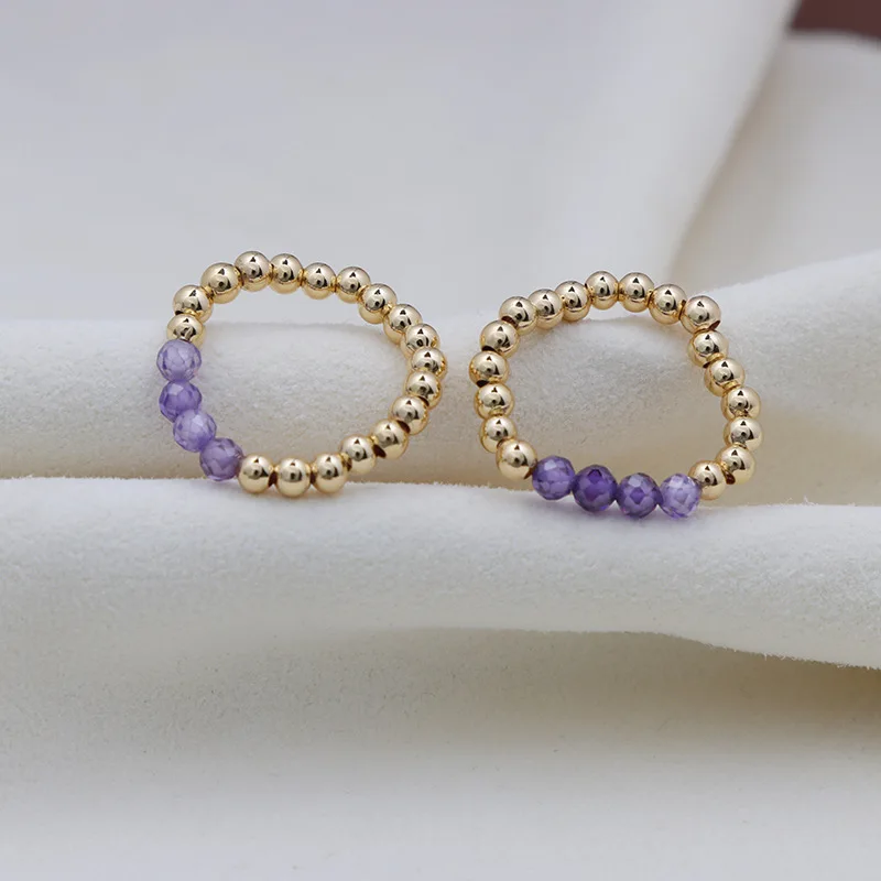 Popular gold beads ring elegant amethyst ring elastic string ring gold plated jewelry wholesale
Popular gold beads ring elegant amethyst ring elastic string ring gold plated jewelry wholesale