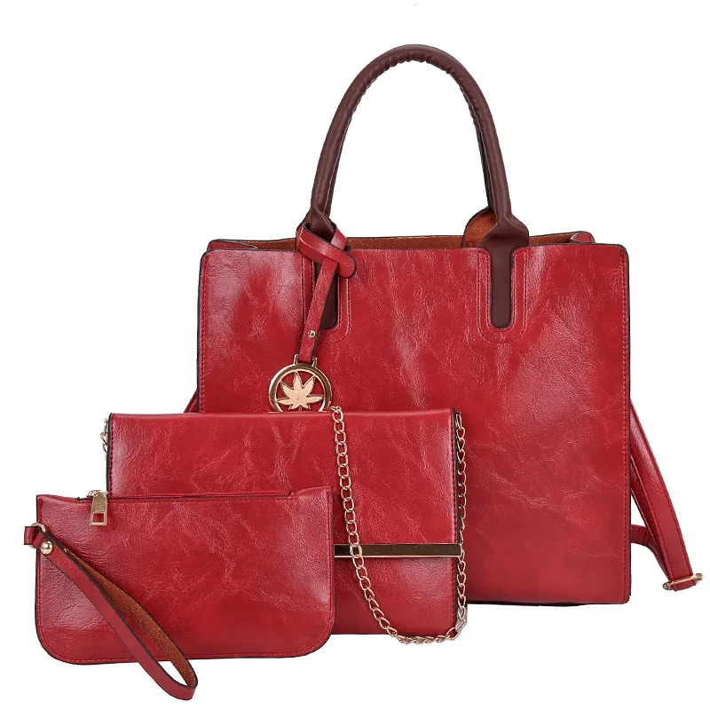 New Arrivals 2021 Designer Vintage Large Capacity Solid Color 3Pcs Ladies Keys Purses and Handbags Shoulder Bag
New Arrivals 2021 Designer Vintage Large Capacity Solid Color 3Pcs Ladies Keys Purses and Handbags Shoulder Bag