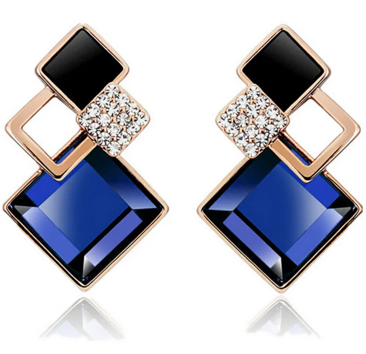 New Design Korean Style Elegant Earring Fashion Jewelry Charm Diamond Shaped Stud Crystal Earrings, 4 designs
New Design Korean Style Elegant Earring Fashion Jewelry Charm Diamond Shaped Stud Crystal Earrings, 4 designs