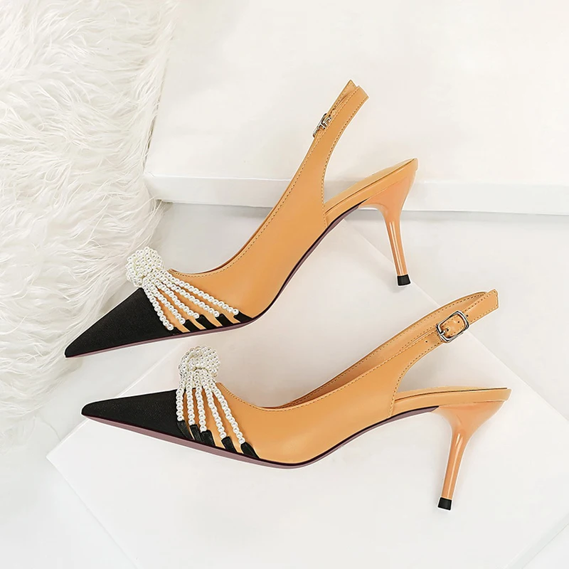 New Style Double Colors Women Pumps String Beaded Shallow Elegant Buckle Strap Slingbacks Female Daily Office Work Shoes
New Style Double Colors Women Pumps String Beaded Shallow Elegant Buckle Strap Slingbacks Female Daily Office Work Shoes