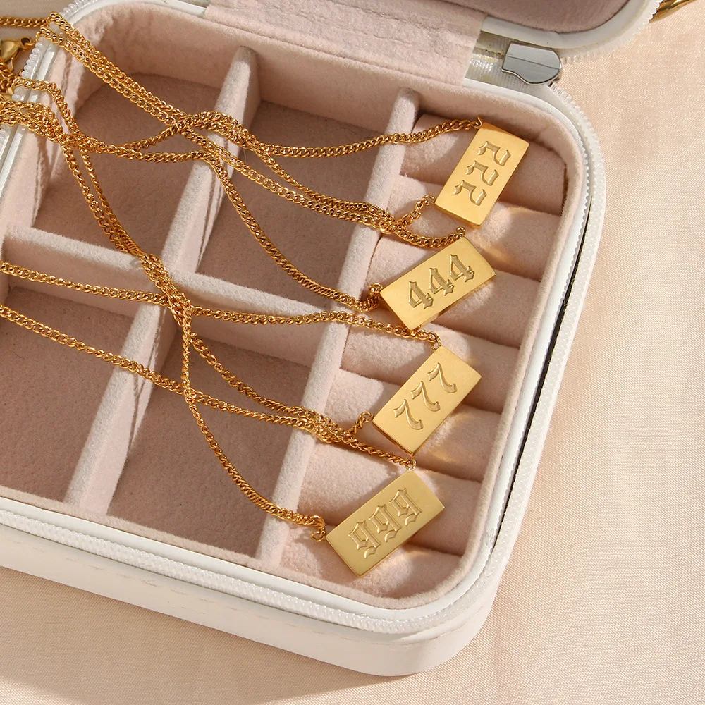 ShangJie OEM 2022 Wholesale Fashion Jewelry Angel Numbers Pvd 18k Gold Plated Stainless Steel Necklace
ShangJie OEM 2022 Wholesale Fashion Jewelry Angel Numbers Pvd 18k Gold Plated Stainless Steel Necklace