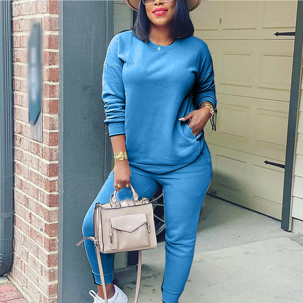 New 2021 Fall 2 Piece Long Sleeve Sport Casual Cotton Fall Women Clothing Solid Colors 2 Piece Set
New 2021 Fall 2 Piece Long Sleeve Sport Casual Cotton Fall Women Clothing Solid Colors 2 Piece Set