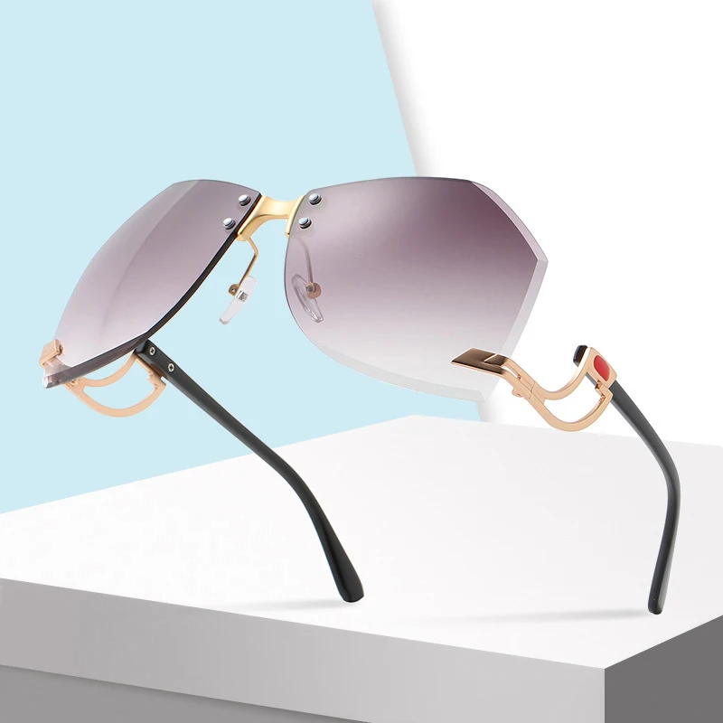 Female trend ocean piece sunglasses metal frame sunglasses rimless sunglasses 2021, Gold
Female trend ocean piece sunglasses metal frame sunglasses rimless sunglasses 2021, Gold
