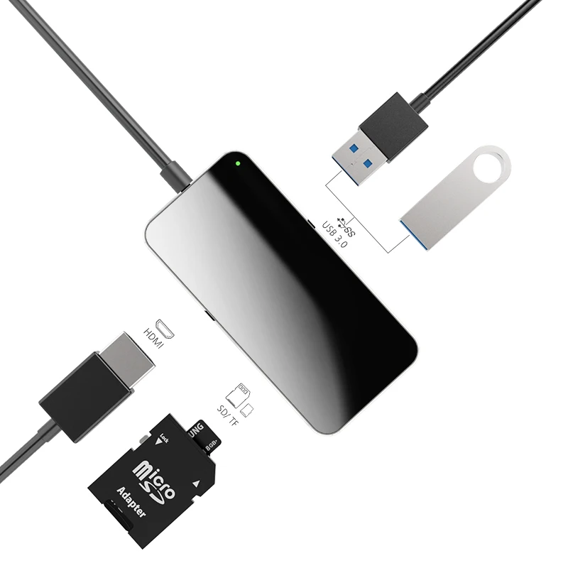 4-in-1 Slim USB C Adapter for Macbook pro 2019 ,3 USB 3.0 Ports, RJ45 Support 10/100/1000Mbps Network Interface, Black
4-in-1 Slim USB C Adapter for Macbook pro 2019 ,3 USB 3.0 Ports, RJ45 Support 10/100/1000Mbps Network Interface, Black