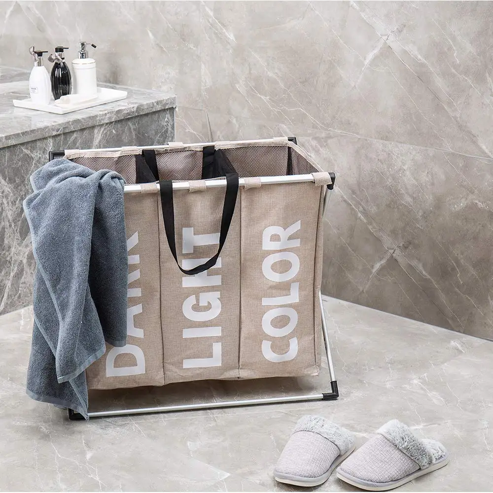 3-section Laundry Hamper Foldable Laundry Basket On Wheels For Bathroom Household And Laundry, White/black/deep grey/light grey
3-section Laundry Hamper Foldable Laundry Basket On Wheels For Bathroom Household And Laundry, White/black/deep grey/light grey