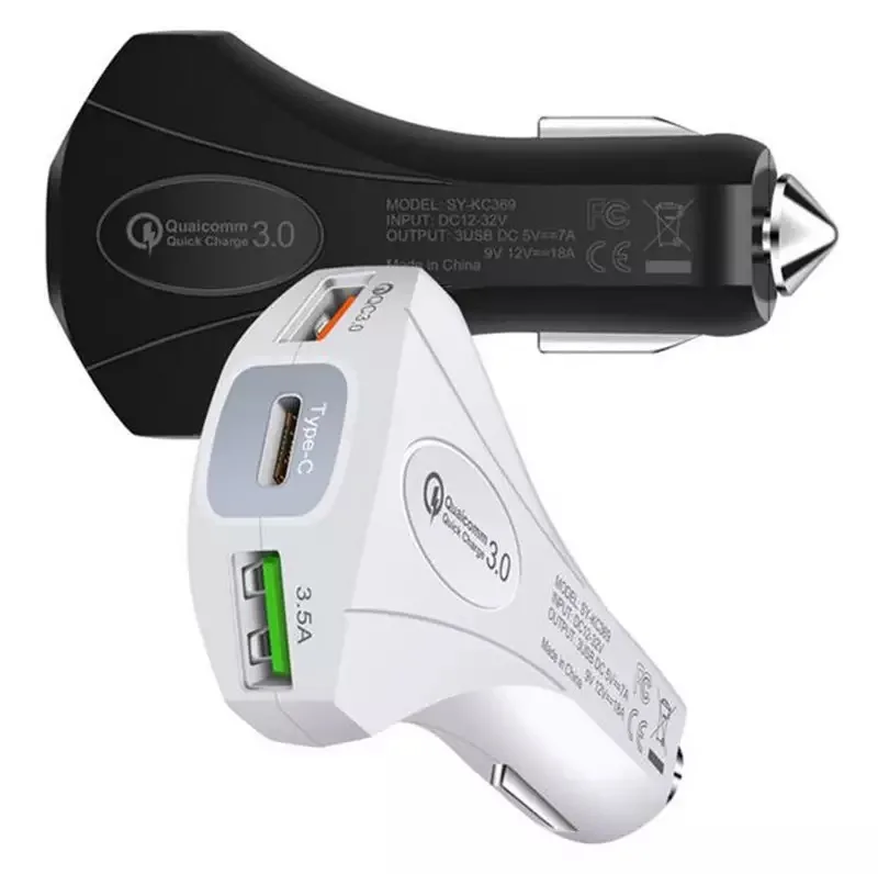 Fast Charging QC 3.0 USB with type c Phone Car Charger Quick Charge 3.0 for Mobile Phone, Black/white
Fast Charging QC 3.0 USB with type c Phone Car Charger Quick Charge 3.0 for Mobile Phone, Black/white