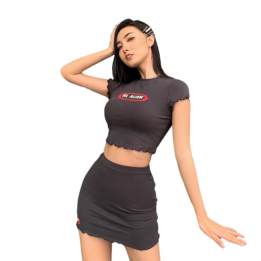 Nibber S1735639 Summer Womens Two Pieces Set Female Slim Lotus Leaf Short Sleeve Casual Crop Top Mini Skirt Set Wholesale Custom
Nibber S1735639 Summer Womens Two Pieces Set Female Slim Lotus Leaf Short Sleeve Casual Crop Top Mini Skirt Set Wholesale Custom