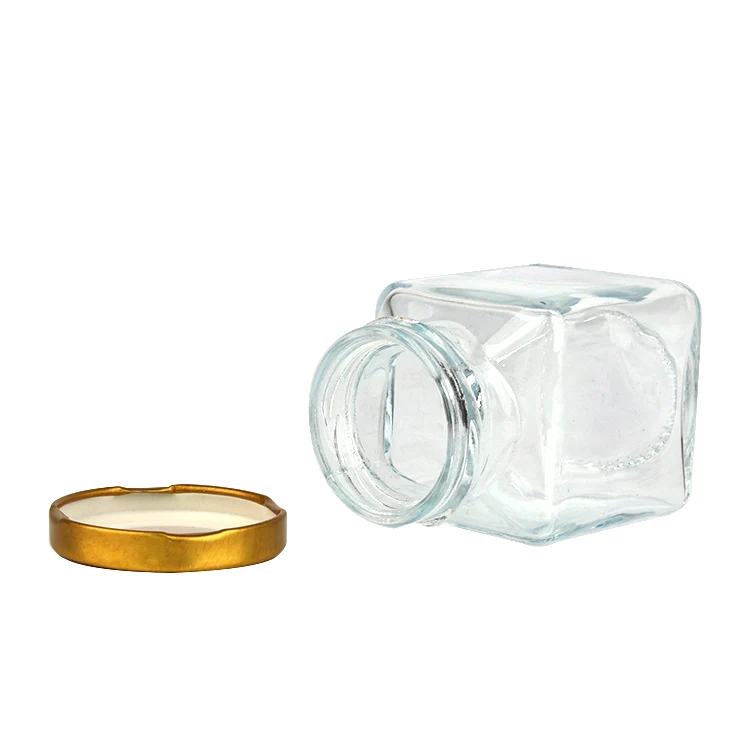 150ml square fruit jam glass jar with tall neck