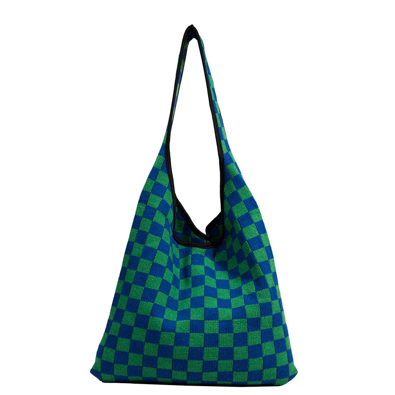 Checkerboard knitted shoulder bag 2021 new women INS large capacity wholesale women shopping bag
Checkerboard knitted shoulder bag 2021 new women INS large capacity wholesale women shopping bag