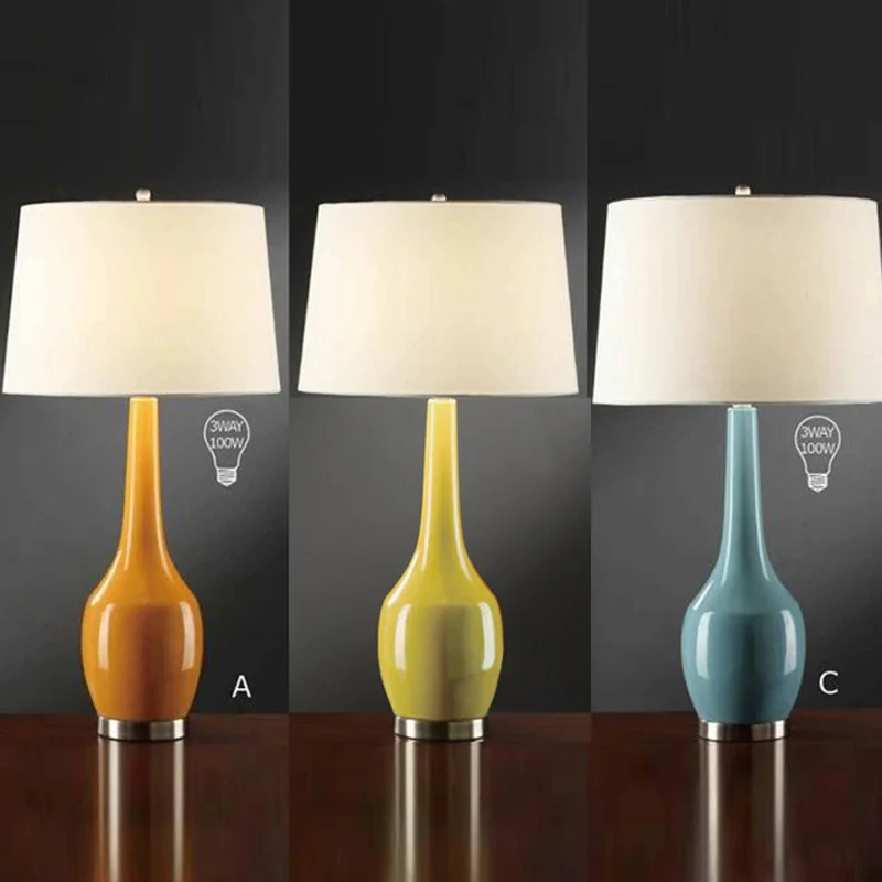 2019 hot sell modern european chinese style colorful ceramic table lights for home