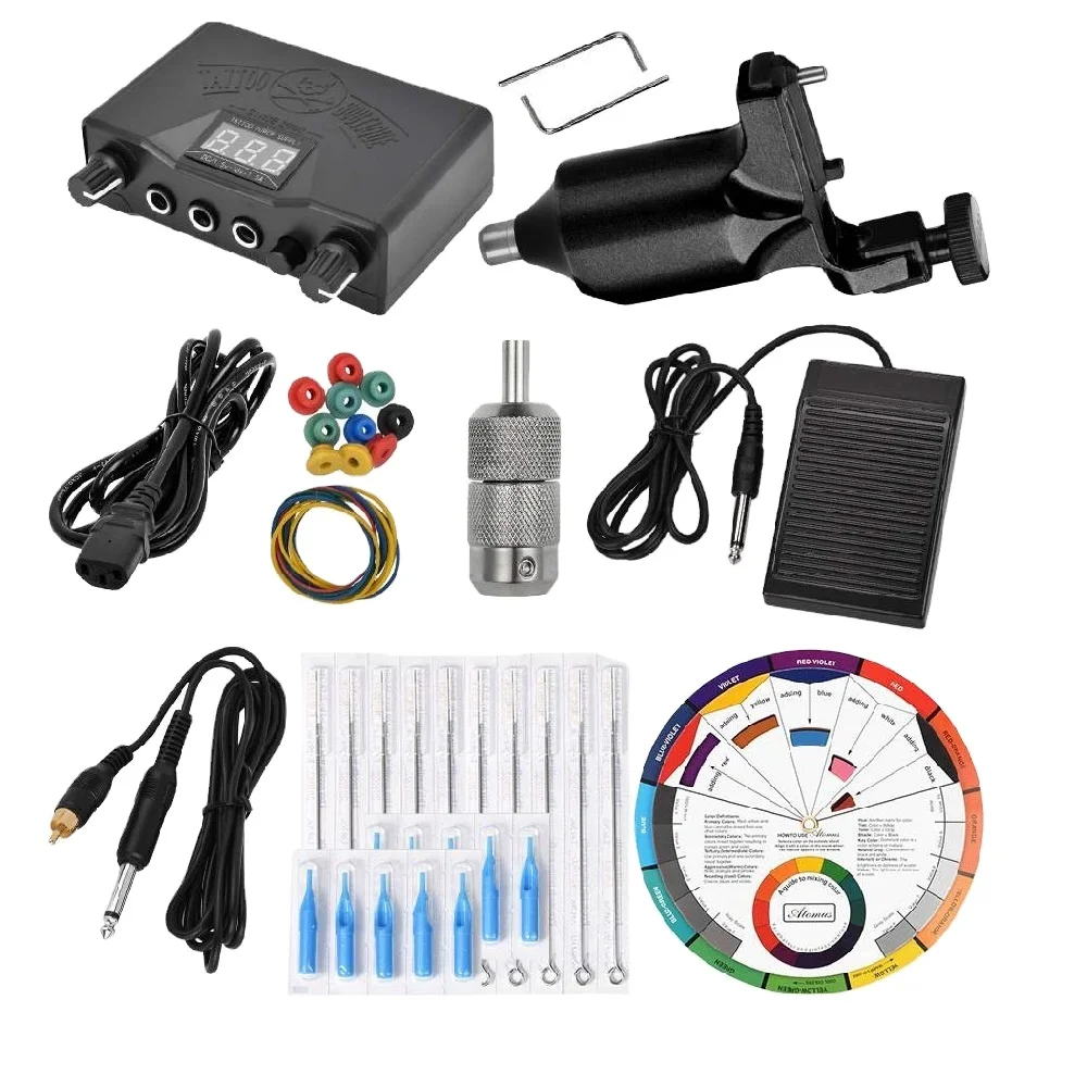 Professional Tattoo Complete Kit Rotary Tattoo Machine Kit Grip Power Supply Needles Grip Tattoo Supply Kits Set
Professional Tattoo Complete Kit Rotary Tattoo Machine Kit Grip Power Supply Needles Grip Tattoo Supply Kits Set