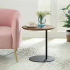 Simple modern design custom Nordic imported solid wood iron round coffee table furniture