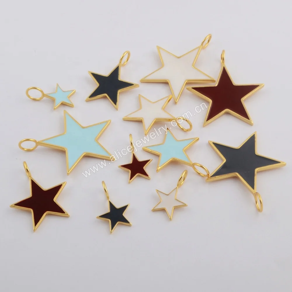 WX1102 Gold plated star shape necklace pendant enamel pendant charms for jewelry making, Picture
WX1102 Gold plated star shape necklace pendant enamel pendant charms for jewelry making, Picture