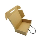 Corrugated Paper Eco Custom Logo Mailer Shipping Box Packaging for Dress Clothing T-shirt Suit with Black Rope